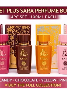 Secret Plus Sara Perfume Bundle 4pc Set 100ml Candy Chocolate Pink EDP Women